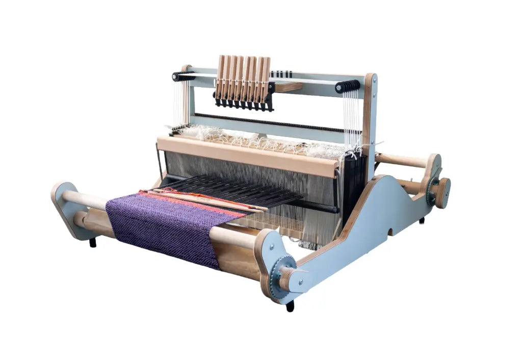 Louet Harmony 8-Schaft Tischwebstuhl in Hellblau mit freischwingender Lade (Floating Beater)